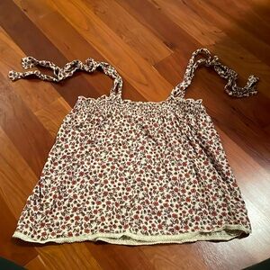 Tie shoulder strap blouse